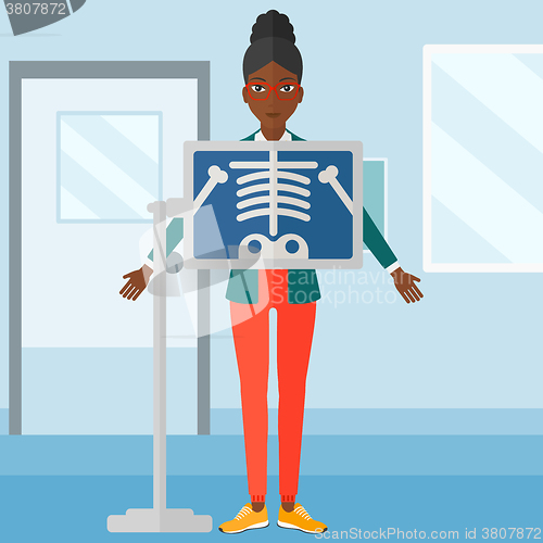 Image of Patient during x-ray procedure.