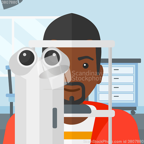 Image of Patient visiting ophthalmologist.