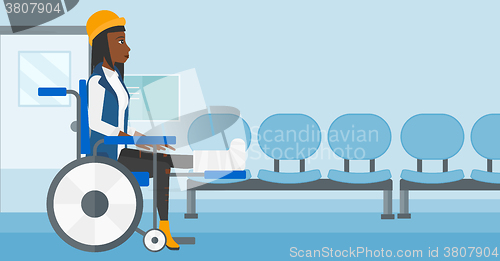 Image of Patient sitting in wheelchair.