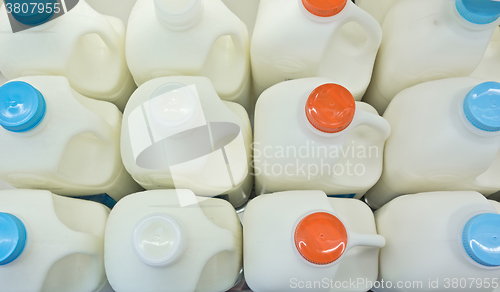 Image of milk bottles on shelf