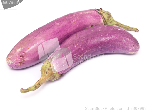 Image of eggplants on white