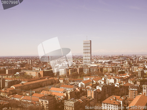 Image of Milan aerial view vintage