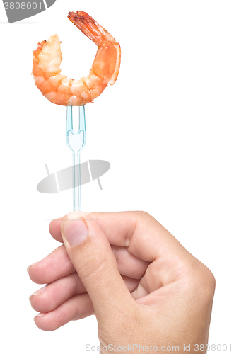 Image of grilled shrimp on fork