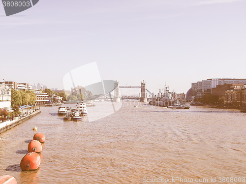 Image of River Thames in London vintage