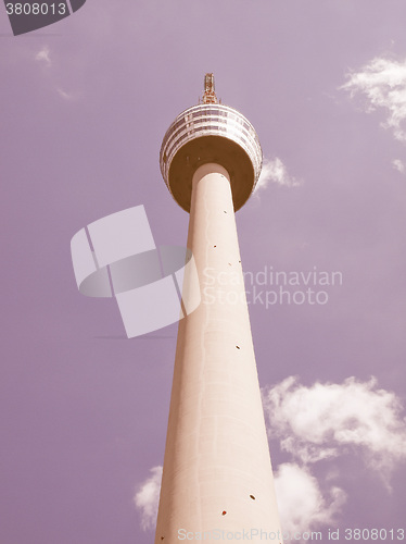 Image of TV tower in Stuttgart vintage