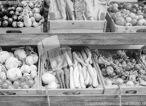 Image of Black and white Vegetables store