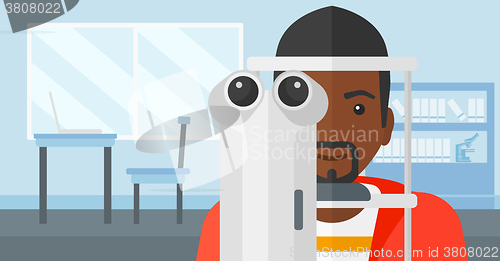 Image of Patient visiting ophthalmologist.