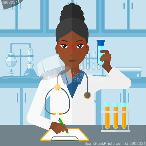 Image of Laboratory assistant working. 