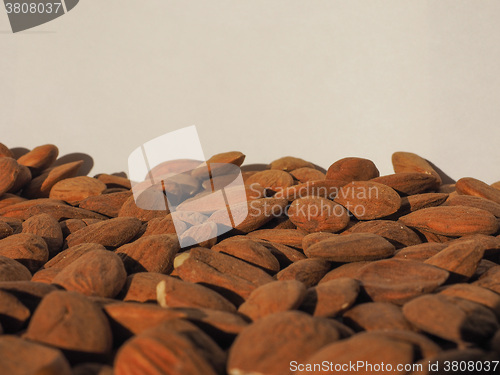 Image of Almonds dried fruit with copy space