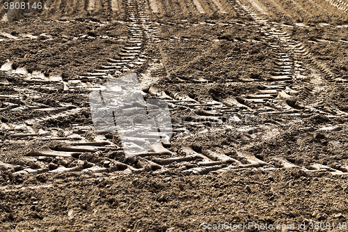 Image of land plowed field  
