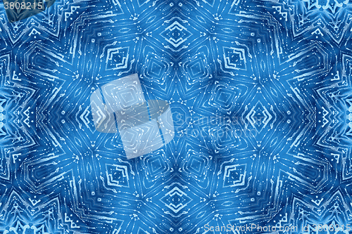 Image of Blue glass background with abstract foam pattern