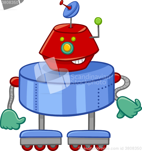 Image of funny robot cartoon character