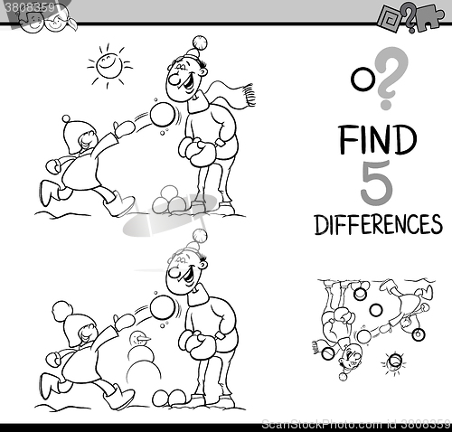 Image of task of differences coloring book