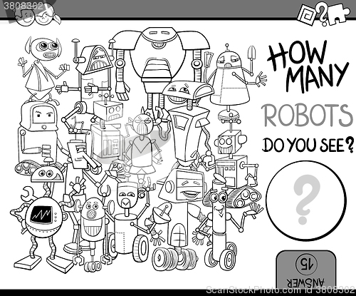 Image of how many robots coloring page