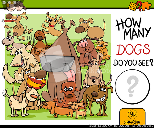 Image of preschool counting task with dogs