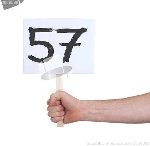 Image of Sign with a number, 57