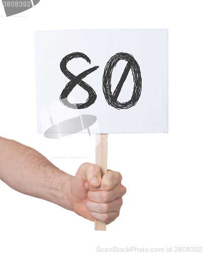 Image of Sign with a number, 80