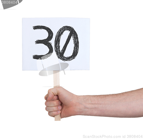 Image of Sign with a number, 30