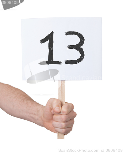 Image of Sign with a number, 13