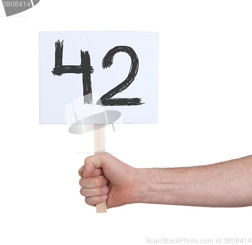 Image of Sign with a number, 42