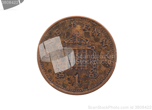 Image of Old penny coin isolated
