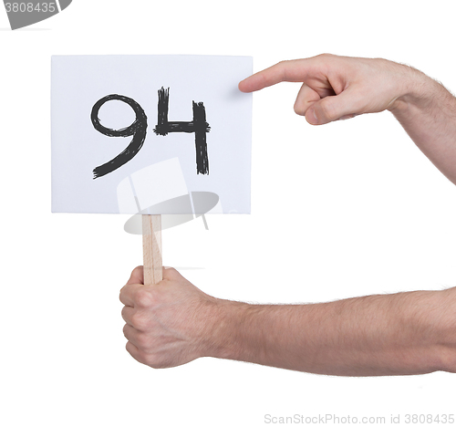 Image of Sign with a number, 94