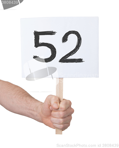 Image of Sign with a number, 52