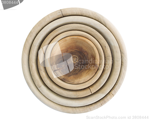 Image of Wooden bowls isolated