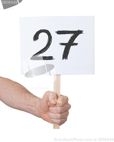 Image of Sign with a number, 27