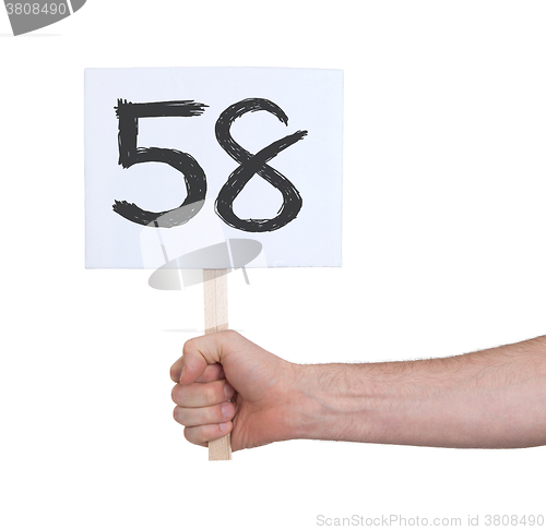 Image of Sign with a number, 58