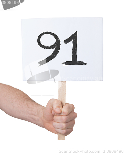 Image of Sign with a number, 91