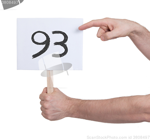 Image of Sign with a number, 93