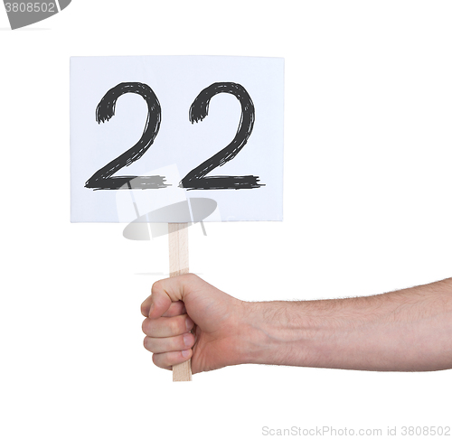 Image of Sign with a number, 22