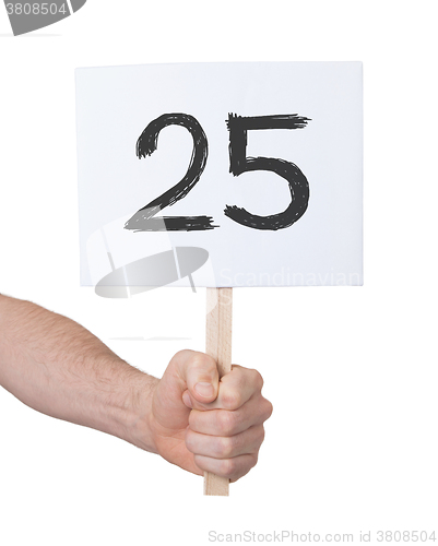 Image of Sign with a number, 25