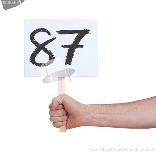 Image of Sign with a number, 87