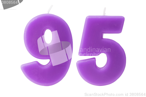 Image of 95th birthday candles isolated 