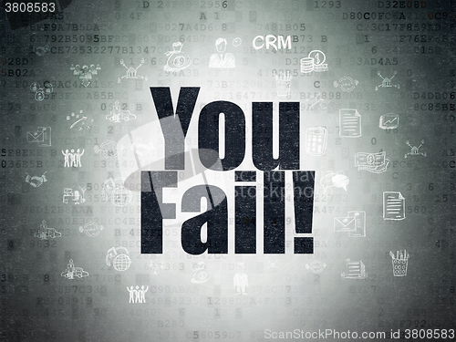 Image of Finance concept: You Fail! on Digital Paper background