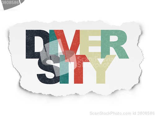 Image of Finance concept: Diversity on Torn Paper background
