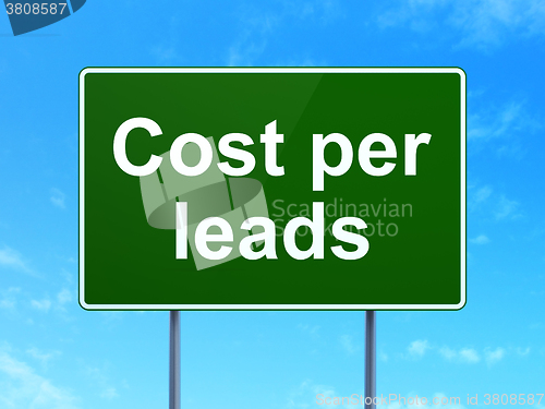 Image of Business concept: Cost Per Leads on road sign background