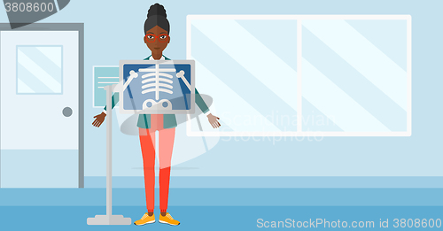 Image of Patient during x-ray procedure.