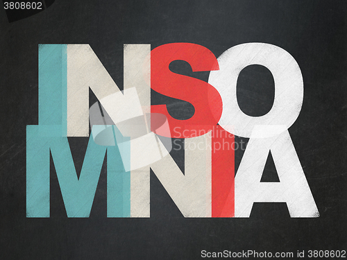 Image of Medicine concept: Insomnia on School Board background