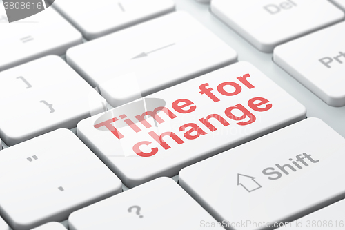 Image of Time concept: Time for Change on computer keyboard background