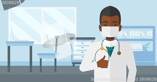 Image of Confident doctor in mask.