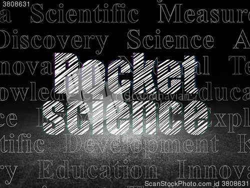 Image of Science concept: Rocket Science in grunge dark room