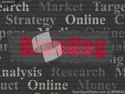Image of Advertising concept: Branding on wall background