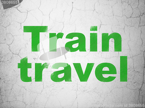 Image of Vacation concept: Train Travel on wall background