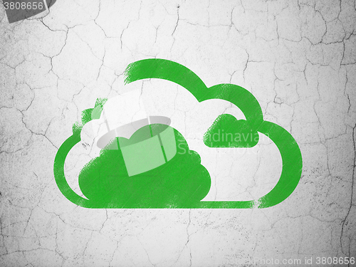 Image of Cloud computing concept: Cloud on wall background