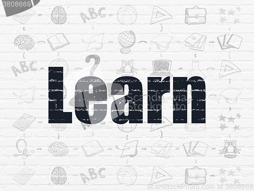 Image of Education concept: Learn on wall background