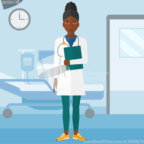 Image of Doctor in hospital ward.