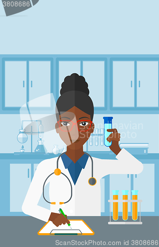 Image of Laboratory assistant working. 